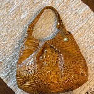 Crocodile Embossed Tan Handbag
